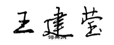 曾庆福王建莹行书个性签名怎么写