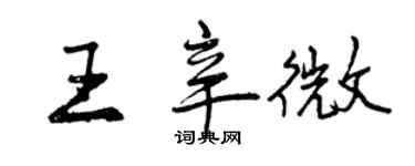 曾庆福王辛微行书个性签名怎么写
