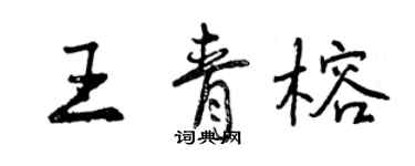 曾庆福王青榕行书个性签名怎么写