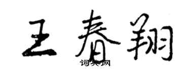 曾庆福王春翔行书个性签名怎么写