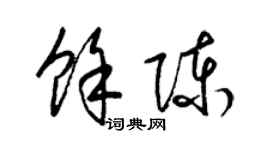 梁锦英余陈草书个性签名怎么写