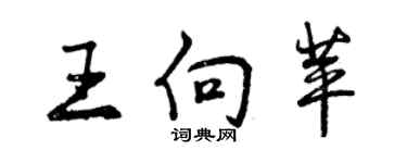 曾庆福王向苹行书个性签名怎么写