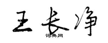 曾庆福王长净行书个性签名怎么写