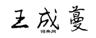 曾庆福王成蔓行书个性签名怎么写