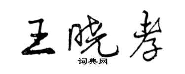 曾庆福王晓孝行书个性签名怎么写