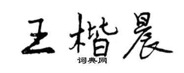 曾庆福王楷晨行书个性签名怎么写
