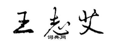 曾庆福王志艾行书个性签名怎么写