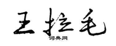 曾庆福王拉毛行书个性签名怎么写