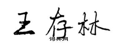 曾庆福王存林行书个性签名怎么写