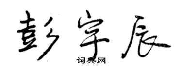 曾庆福彭宇辰行书个性签名怎么写