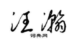 梁锦英汪瀚草书个性签名怎么写