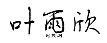 曾庆福叶雨欣行书个性签名怎么写