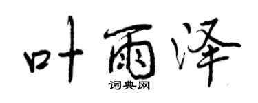 曾庆福叶雨泽行书个性签名怎么写