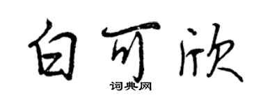 曾庆福白可欣行书个性签名怎么写