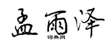 曾庆福孟雨泽行书个性签名怎么写