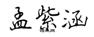 曾庆福孟紫涵行书个性签名怎么写