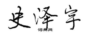 曾庆福史泽宇行书个性签名怎么写