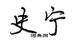 曾庆福史宁行书个性签名怎么写