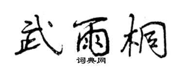 曾庆福武雨桐行书个性签名怎么写