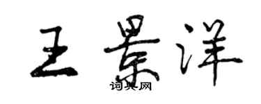曾庆福王景洋行书个性签名怎么写