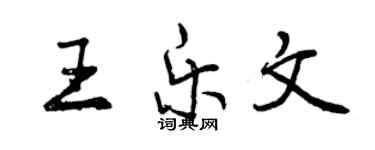 曾庆福王乐文行书个性签名怎么写
