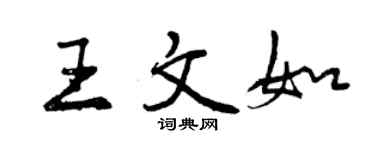 曾庆福王文如行书个性签名怎么写