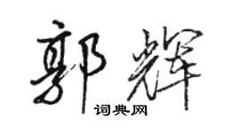 骆恒光郭辉行书个性签名怎么写