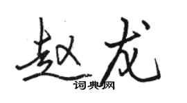 骆恒光赵龙行书个性签名怎么写