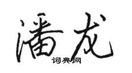 骆恒光潘龙行书个性签名怎么写