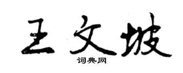 曾庆福王文坡行书个性签名怎么写
