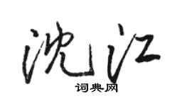 骆恒光沈江行书个性签名怎么写
