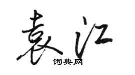骆恒光袁江行书个性签名怎么写