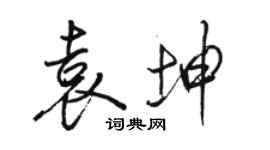 骆恒光袁坤行书个性签名怎么写