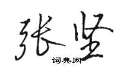 骆恒光张坚行书个性签名怎么写