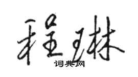 骆恒光程琳行书个性签名怎么写