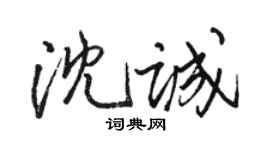 骆恒光沈诚行书个性签名怎么写