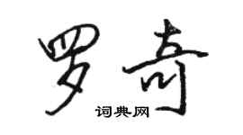 骆恒光罗奇行书个性签名怎么写