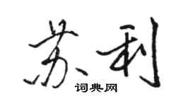 骆恒光苏利行书个性签名怎么写