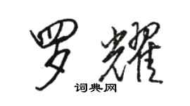骆恒光罗耀行书个性签名怎么写