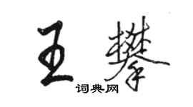 骆恒光王攀行书个性签名怎么写