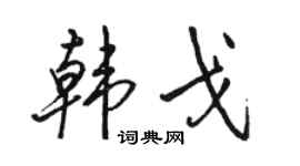 骆恒光韩戈行书个性签名怎么写