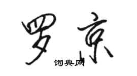 骆恒光罗京行书个性签名怎么写