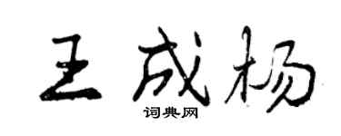 曾庆福王成杨行书个性签名怎么写