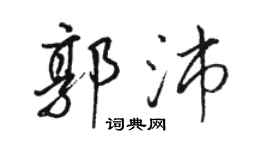 骆恒光郭沛行书个性签名怎么写