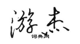 骆恒光游杰行书个性签名怎么写