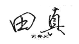 骆恒光田真行书个性签名怎么写