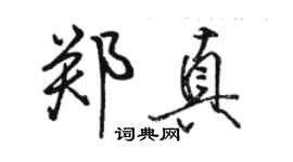 骆恒光郑真行书个性签名怎么写