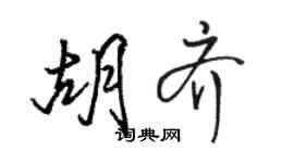 骆恒光胡齐行书个性签名怎么写