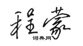 骆恒光程蒙行书个性签名怎么写