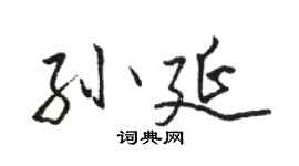 骆恒光孙延行书个性签名怎么写